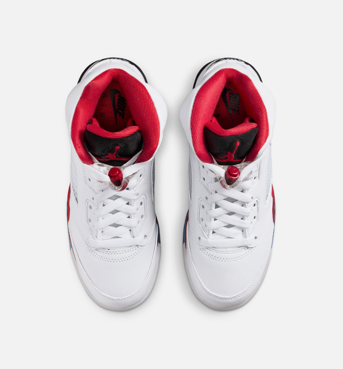 Air Jordan 5 Retro Fire Red – Grade School Lifestyle Sneaker (White / Fire Red / Black)