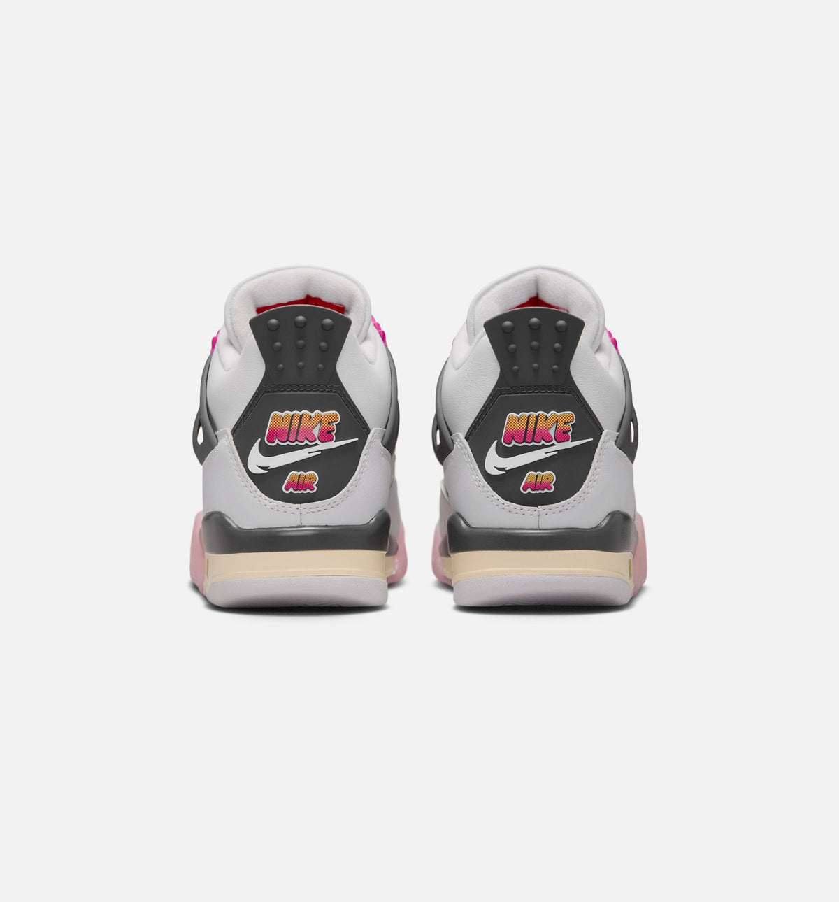 Air Jordan 4 Retro Comic – Grade School Lifestyle Sneaker (Off White / Fire Pink / Anthracite)