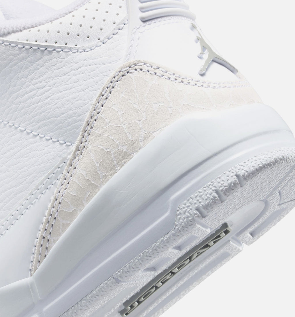 Air Jordan 3 Retro White & Silver – Preschool Lifestyle Sneaker (White / Metallic Silver)