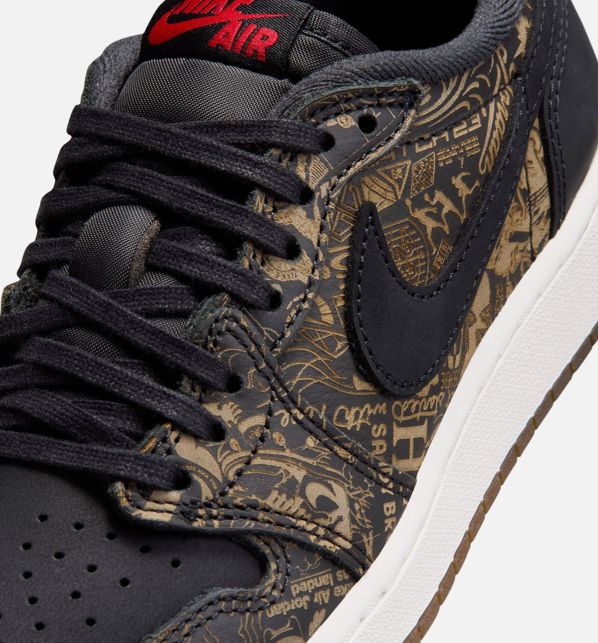 Air Jordan 1 Retro Low OG Laser – Grade School Lifestyle Sneaker (Black / Varsity Red)