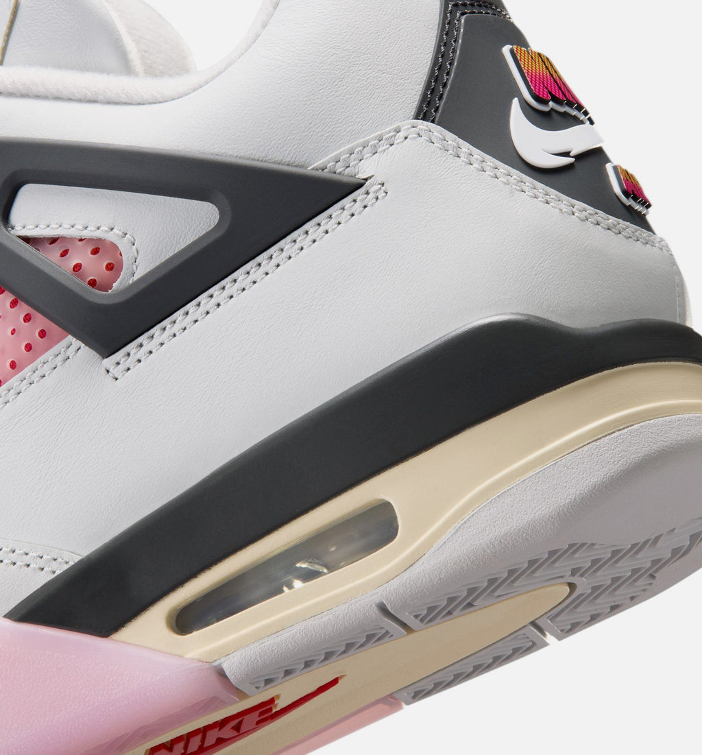Air Jordan 4 Retro Comic – Men's Lifestyle Sneaker (Off White / Fire Pink / Anthracite)