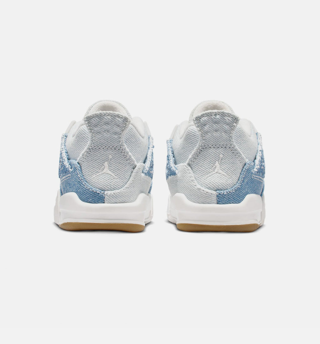 Air Jordan 4 Retro Worn Blue – Infant & Toddler Lifestyle Sneaker (Sail / Worn Blue / Metallic Gold)