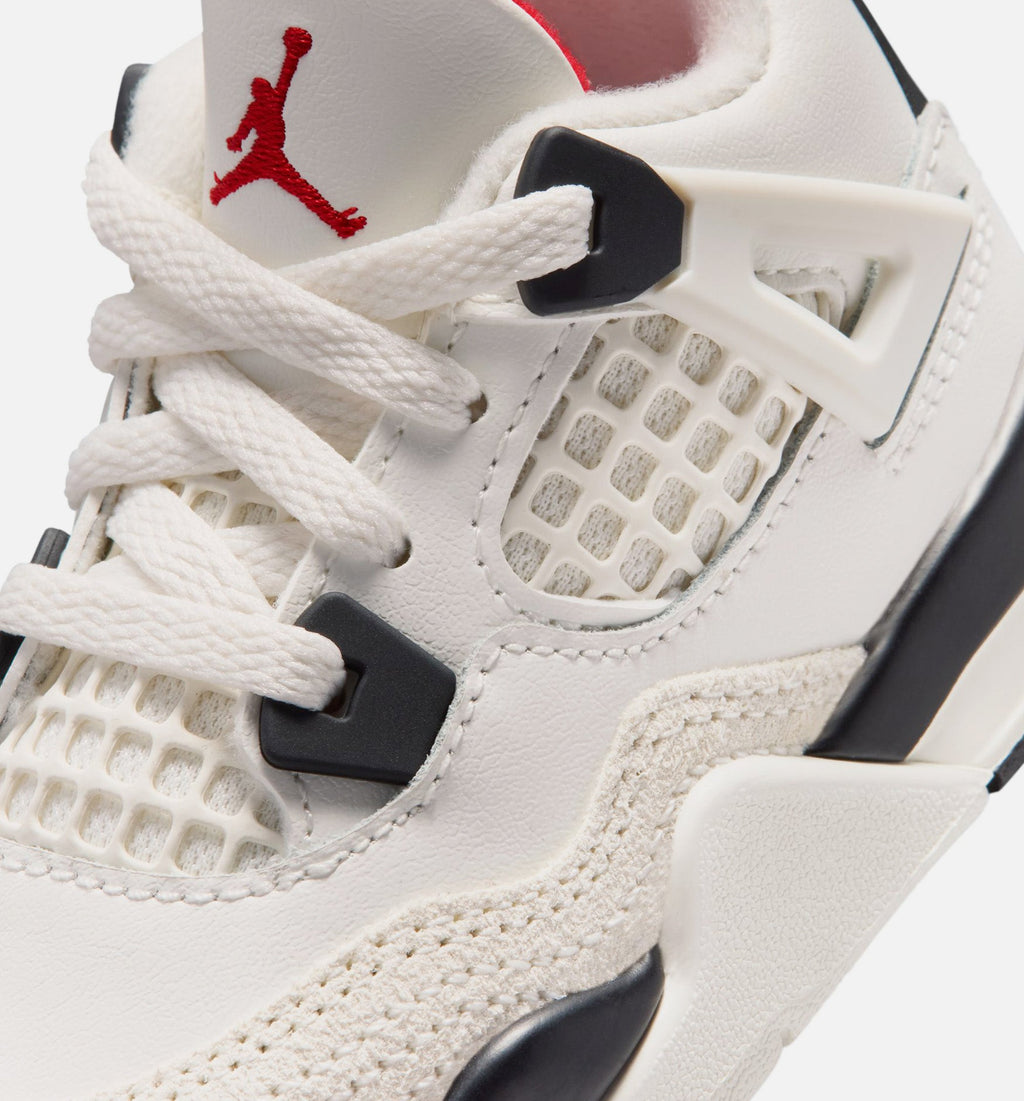 Air Jordan 4 Retro Flight Club – Infant & Toddler Lifestyle Sneaker (Sail / Black / University Red)