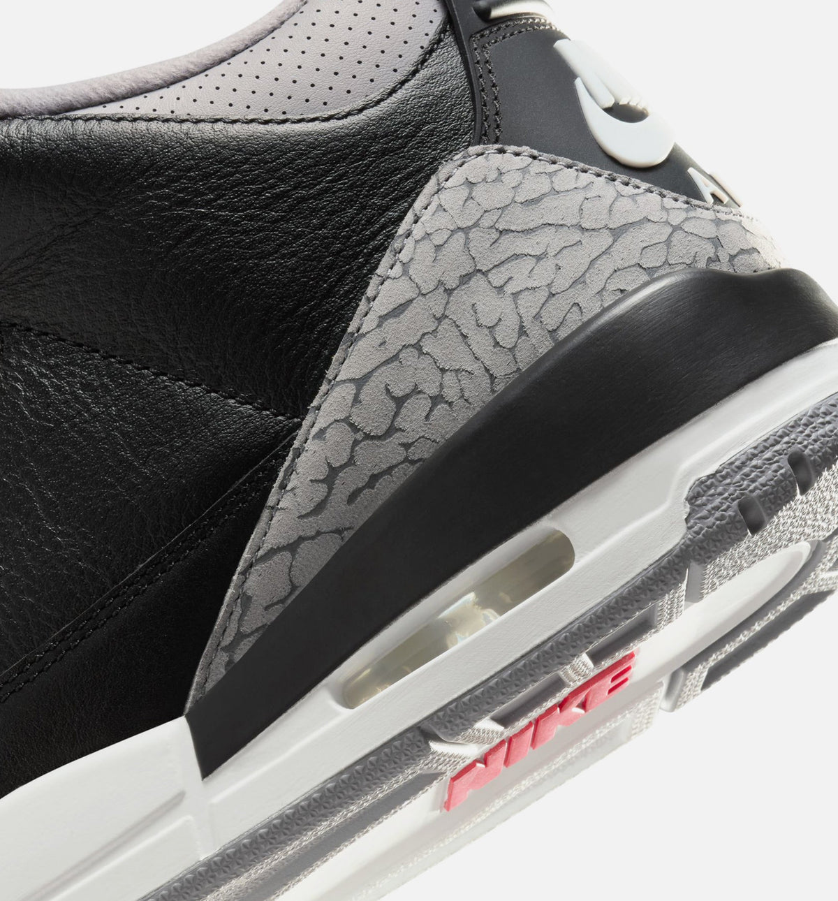 Air Jordan 3 Retro Black Cement – Men's Lifestyle Sneaker (Black / Fire Red / Cement Grey)