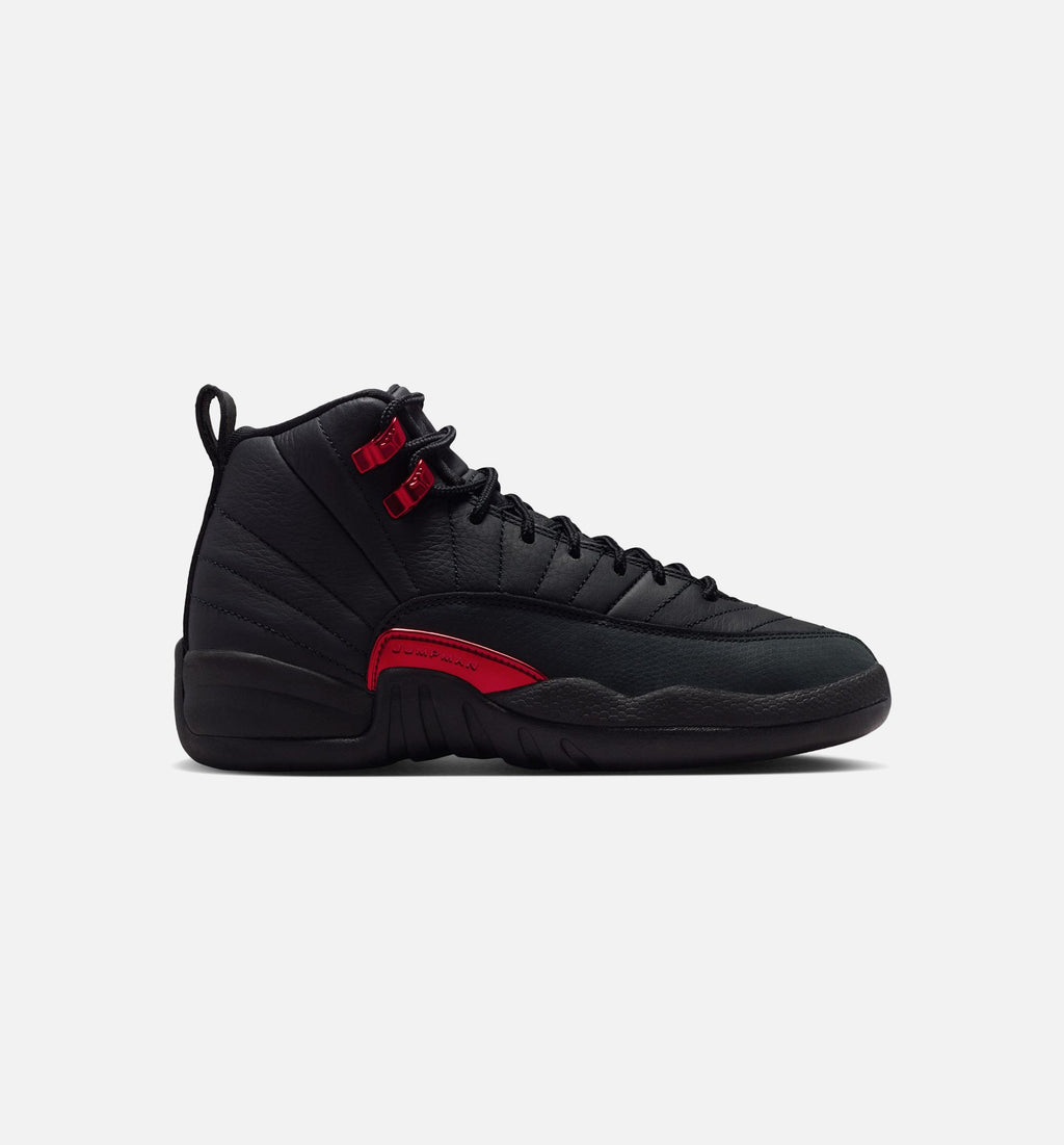 Air Jordan 12 Retro Bloodline – Grade School Lifestyle Sneaker (Black / Varsity Red)