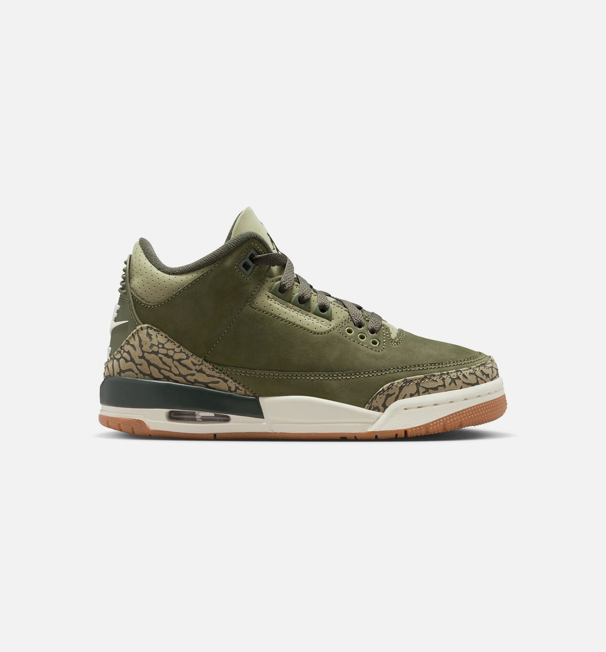 Air Jordan 3 Retro Medium Olive – Grade School Lifestyle Sneaker (Medium Olive / Sequoia / Neutral Olive / Sail)