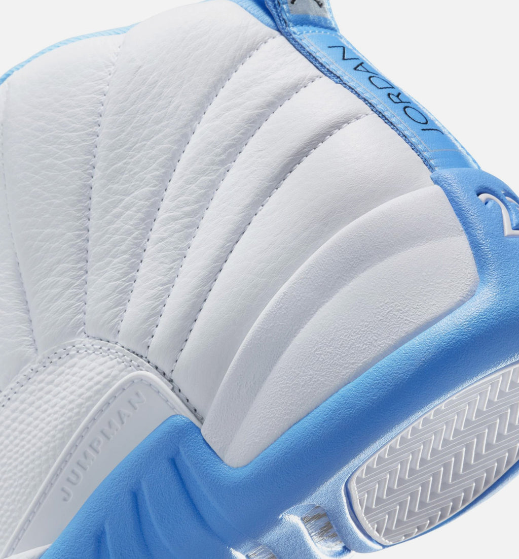 Air Jordan 12 Retro White and University Blue – Men's Lifestyle Sneaker (White / University Blue / Metallic Silver)