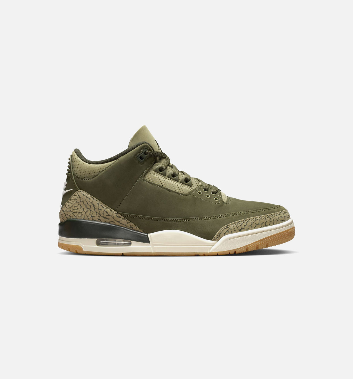 Air Jordan 3 Retro Medium Olive – Men's Lifestyle Sneaker (Medium Olive / Sequoia / Neutral Olive / Total Crimson)