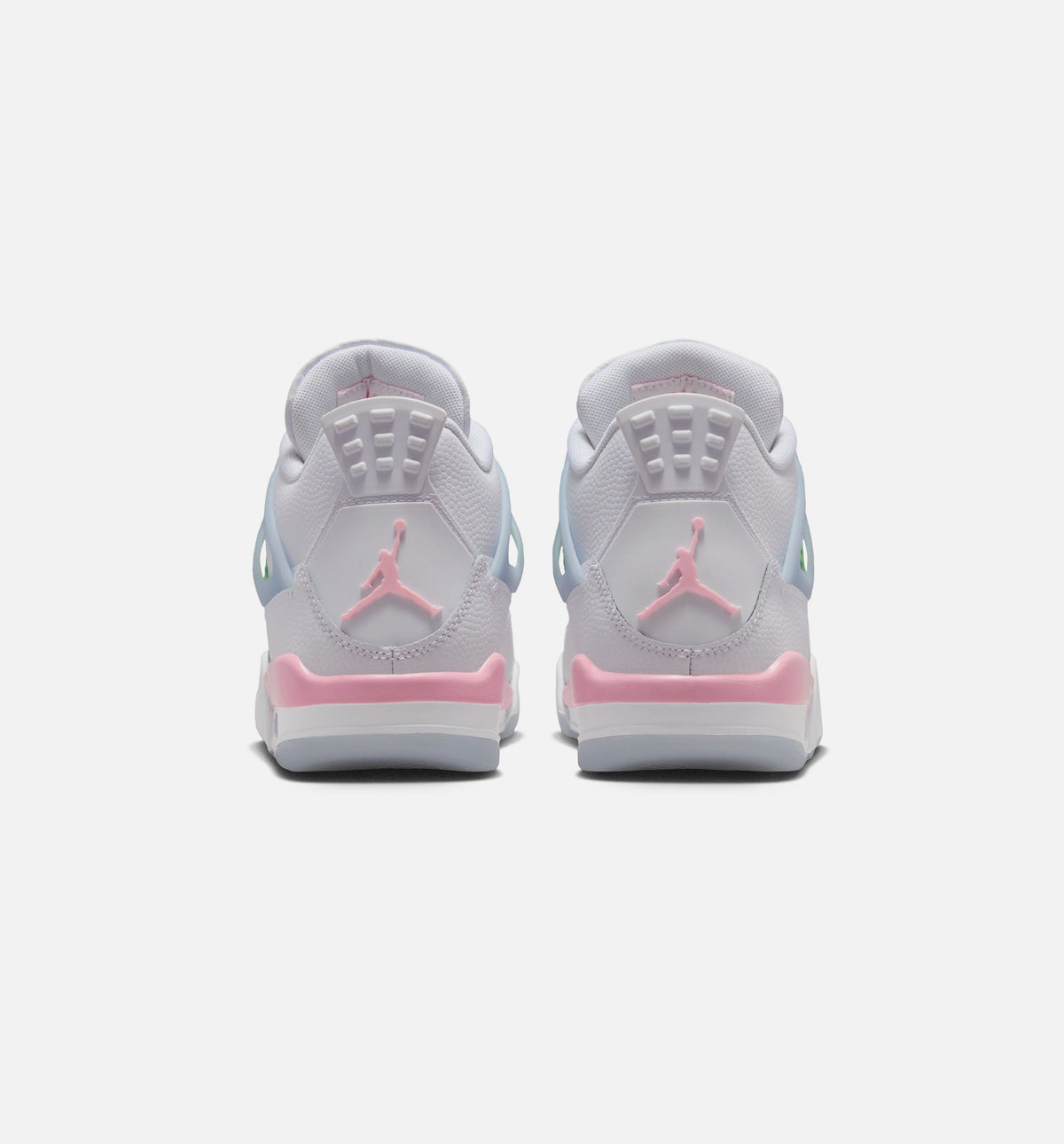 Air Jordan 4 Retro Medium Soft Pink – Grade School Lifestyle Sneaker (White / Medium Soft Pink / Half Blue)