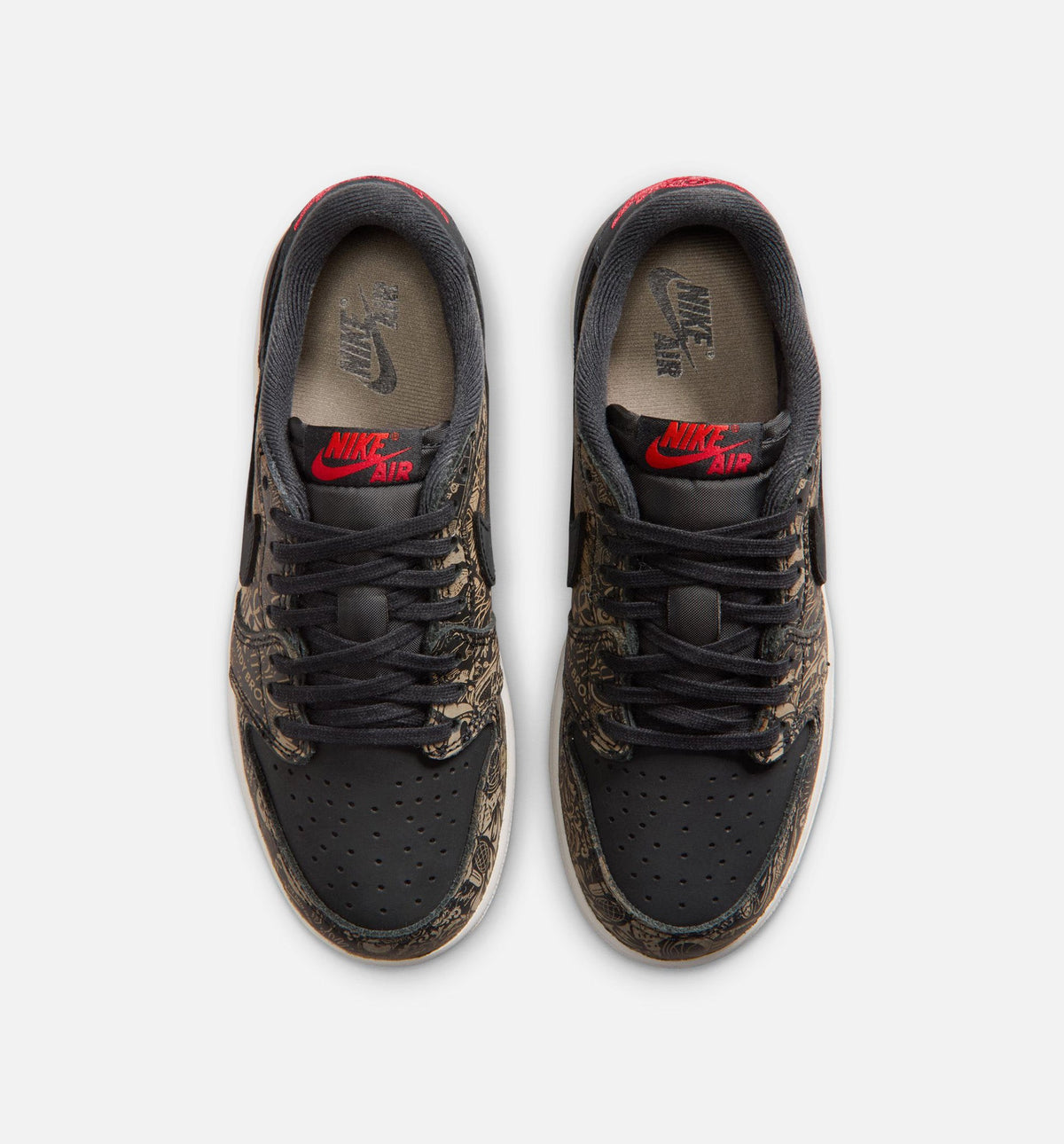 Air Jordan 1 Retro Low OG Laser – Grade School Lifestyle Sneaker (Black / Varsity Red)