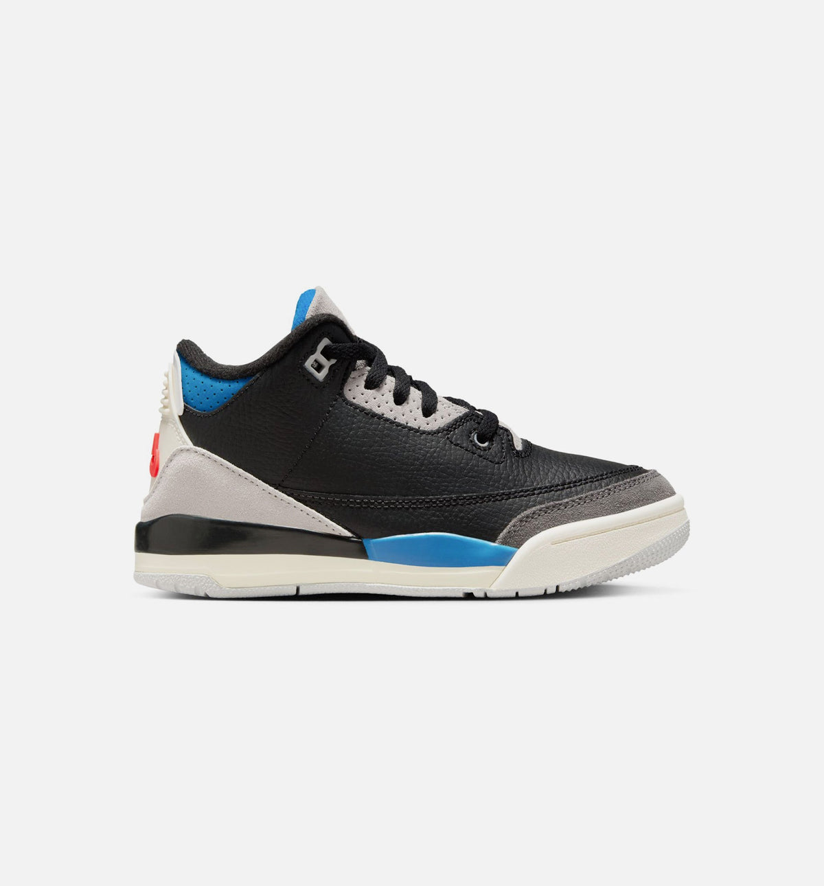 Air Jordan 3 Retro OG Rare Air – Preschool Lifestyle Sneaker (Black / Chile Red / Neutral Grey)