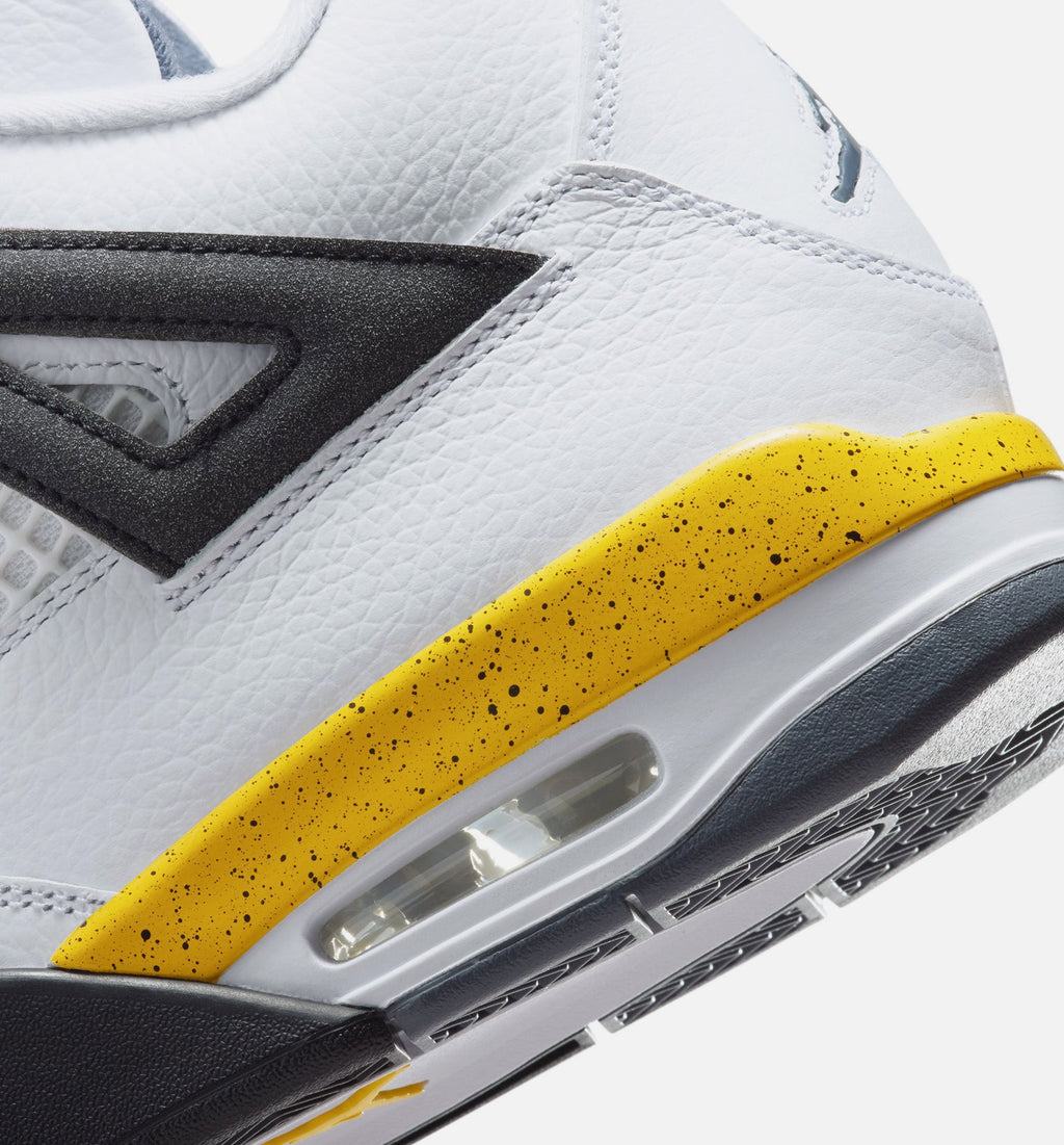 Air Jordan 4 Retro Rare Air Tour Yellow – Men's Lifestyle Sneaker (White / Dark Blue Grey / Black / Tour Yellow)