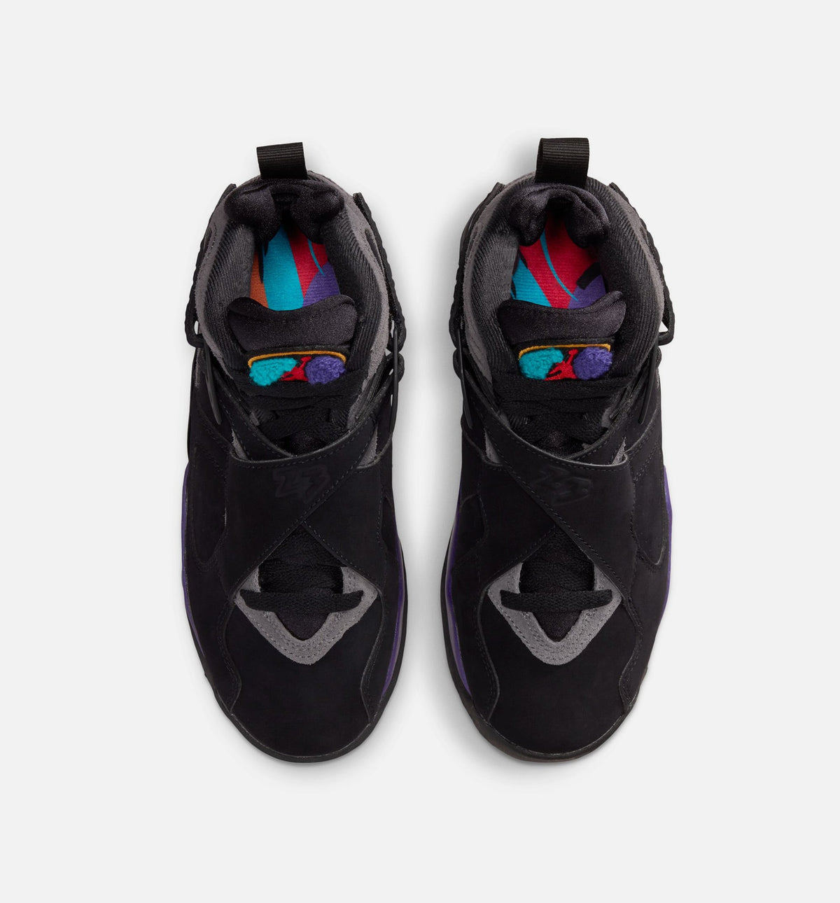 Air Jordan 8 Retro Aqua – Grade School Lifestyle Sneaker (Black / Multi-Color / Bright Concord / Multi-Color)