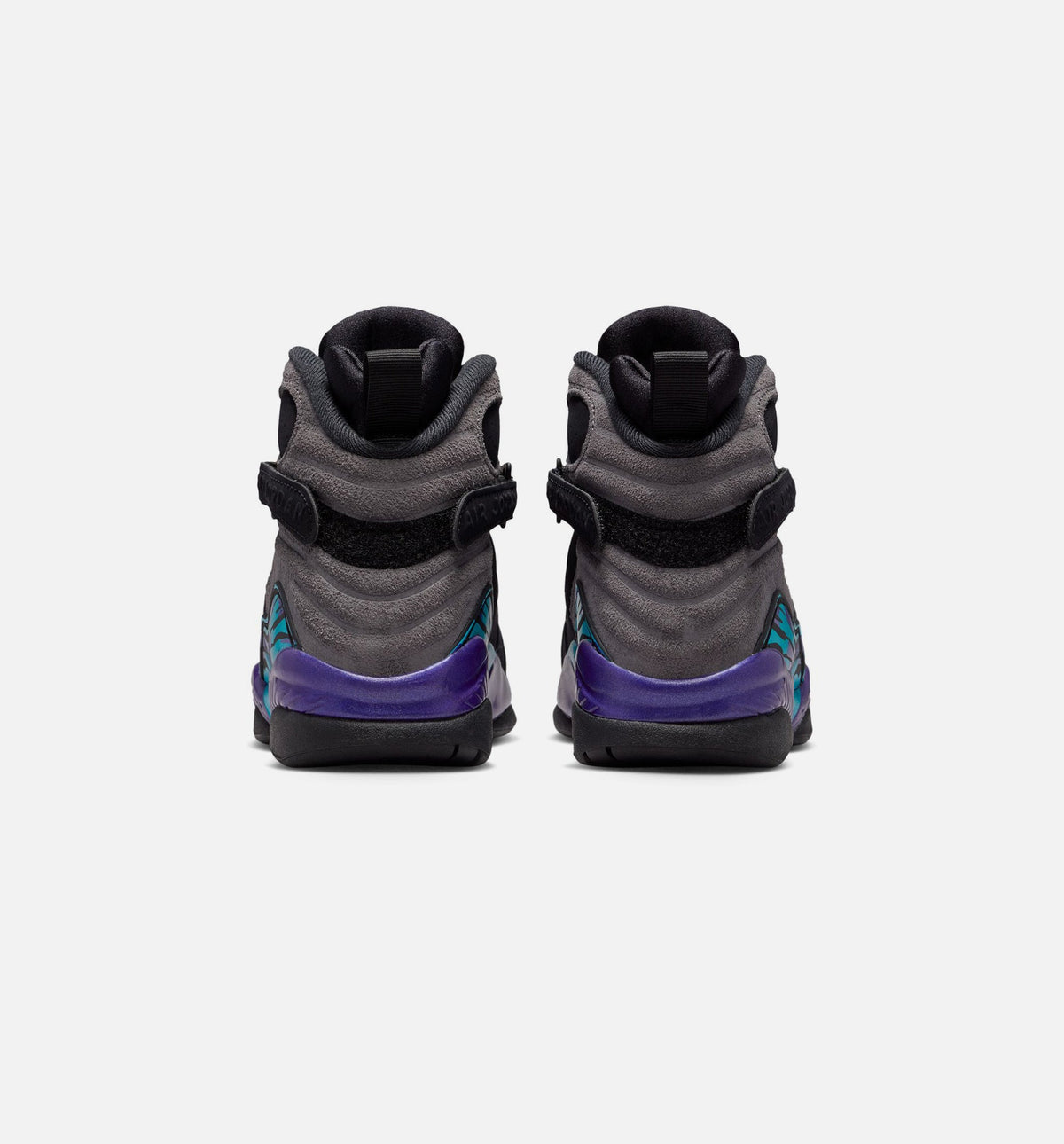 Air Jordan 8 Retro Aqua – Grade School Lifestyle Sneaker (Black / Multi-Color / Bright Concord / Multi-Color)