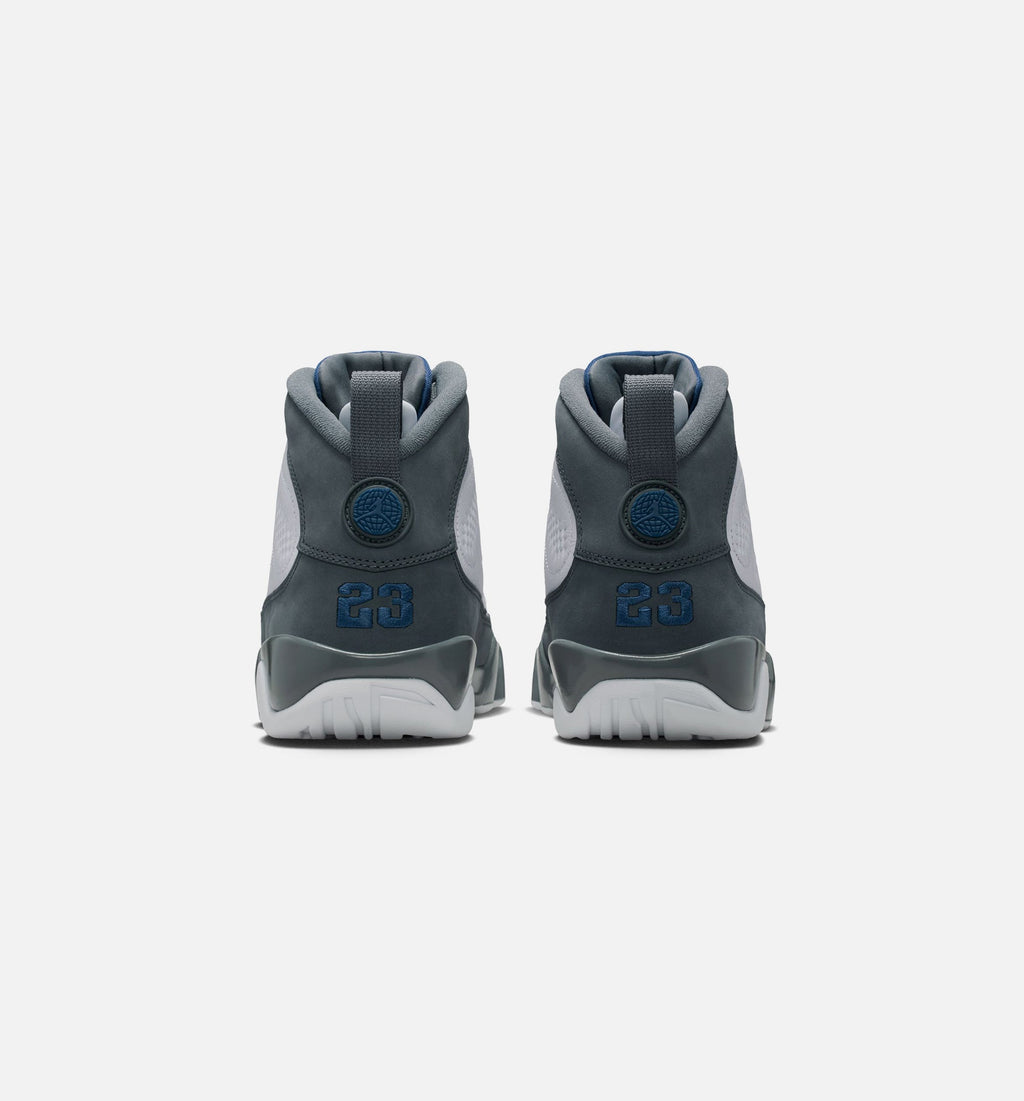 Air Jordan 9 Retro Flint Grey and French Blue – Men's Lifestyle Sneaker (White / French Blue / Flint Grey)