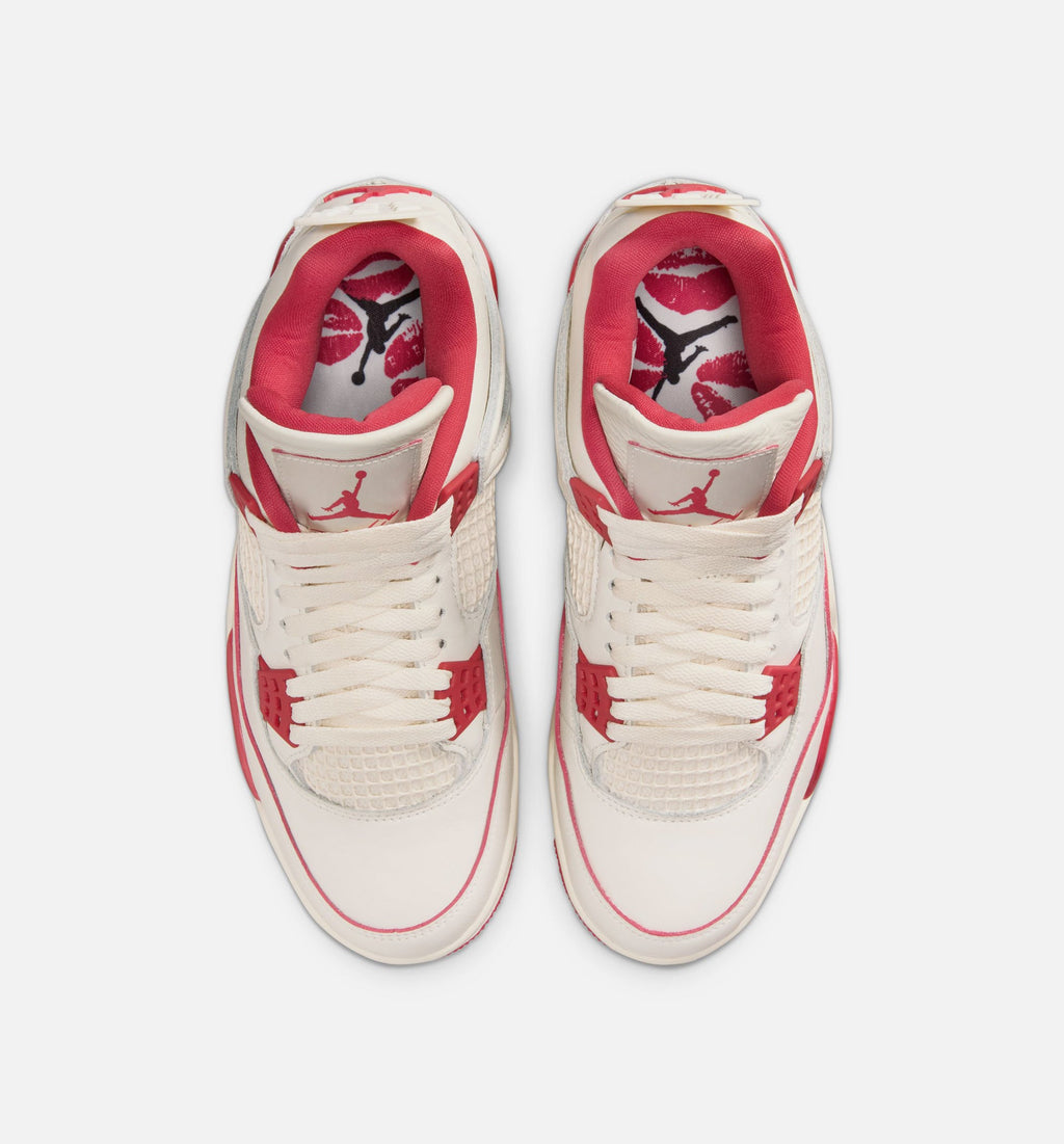 Air Jordan 4 Retro Valentine’s Day – Women's Lifestyle Sneaker (Pale Ivory / Sierra Red / Tough Red)