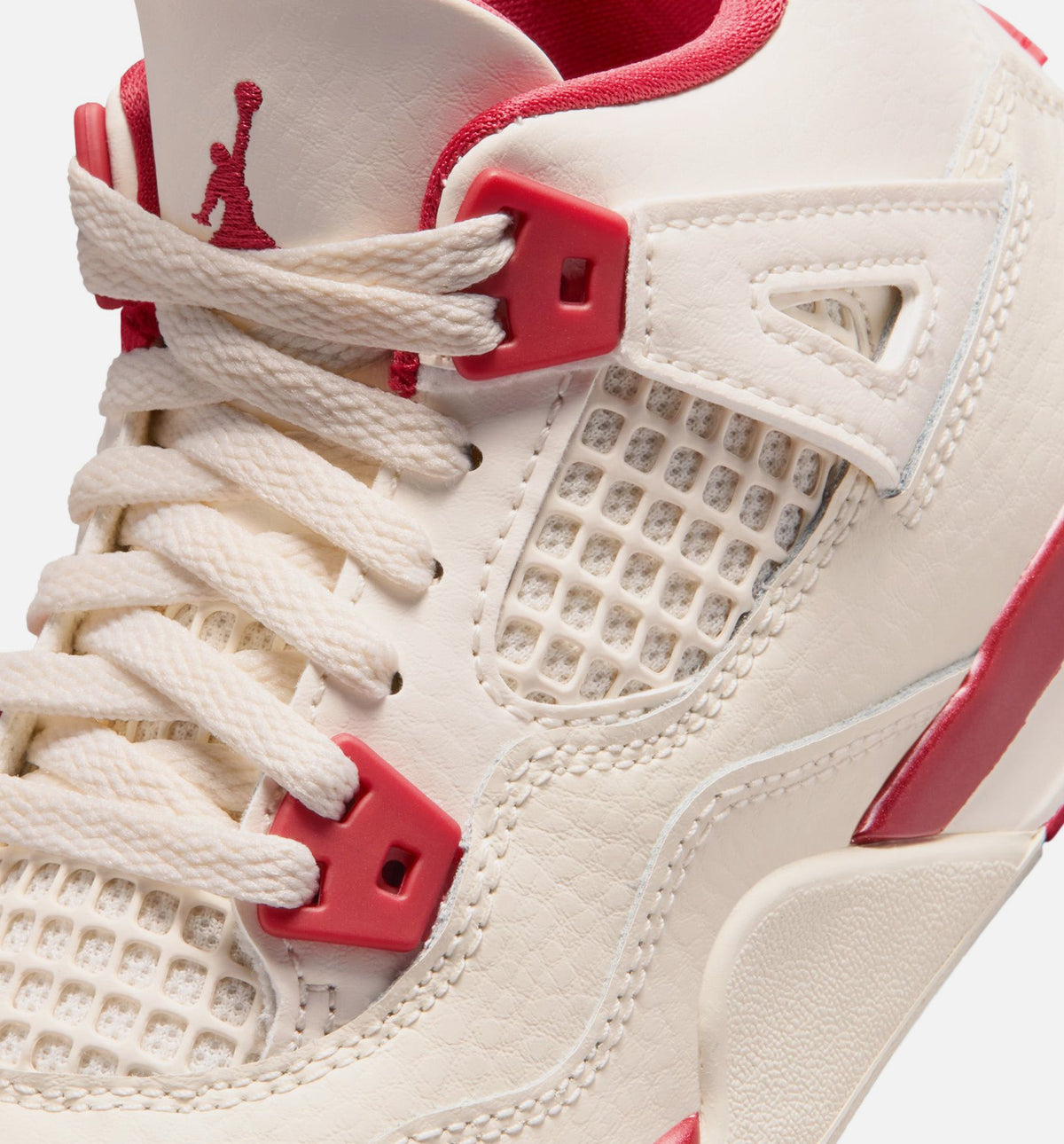 Air Jordan 4 Retro Valentine’s Day – Preschool Lifestyle Sneaker (Pale Ivory / Sierra Red / Tough Red)
