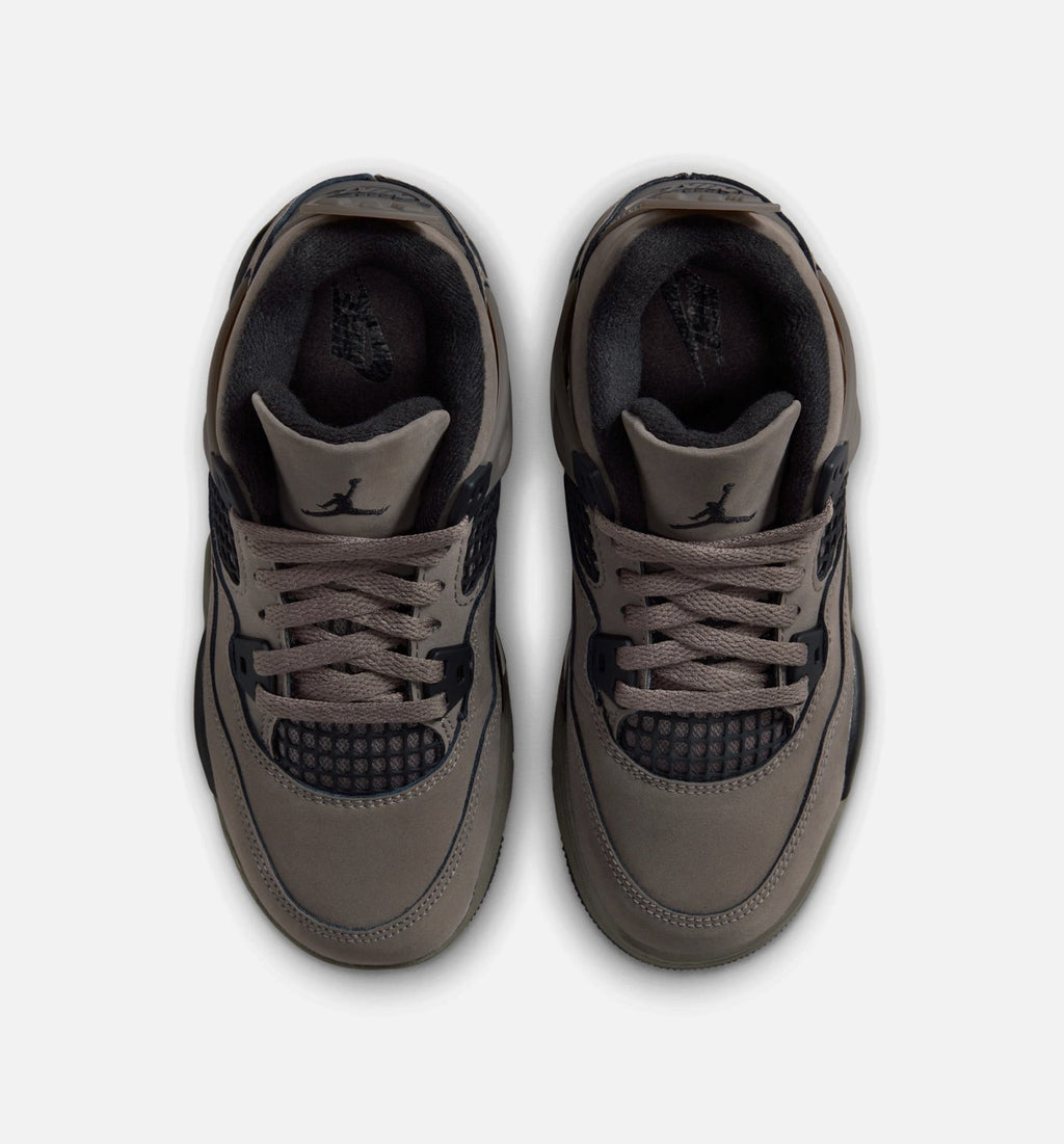 Air Jordan 4 Retro Cave Stone & Black – Preschool Lifestyle Sneaker (Cave Stone / Black / Moon Particle)