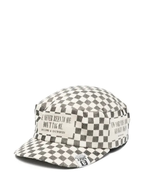 Maison MIHARA YASUHIRO checkerboard-print baseball cap