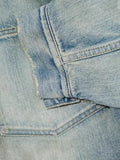 A.PRESSE bleached-effect pleated denim jacket