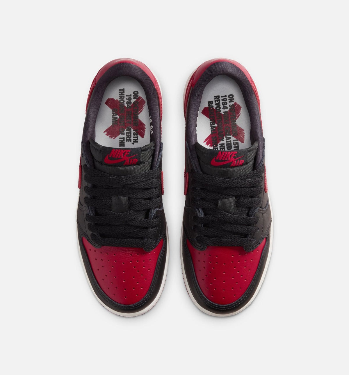 Air Jordan 1 Retro Low OG Banned – Grade School Lifestyle Sneaker (Black / Varsity Red)