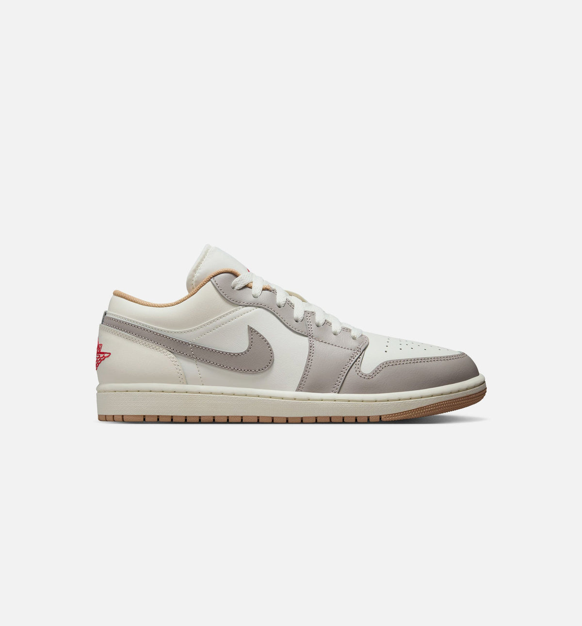 Air Jordan 1 Low – Men's Lifestyle Sneaker (Sail / Fire Red / College Grey)