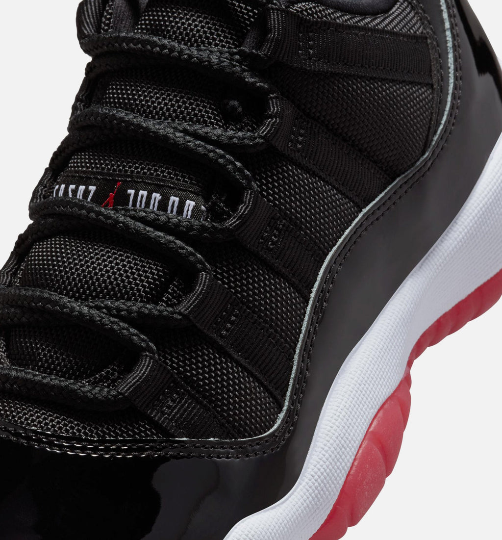 Air Jordan 11 Retro Bred – Grade School Lifestyle Sneaker (Black / Varsity Red / White)