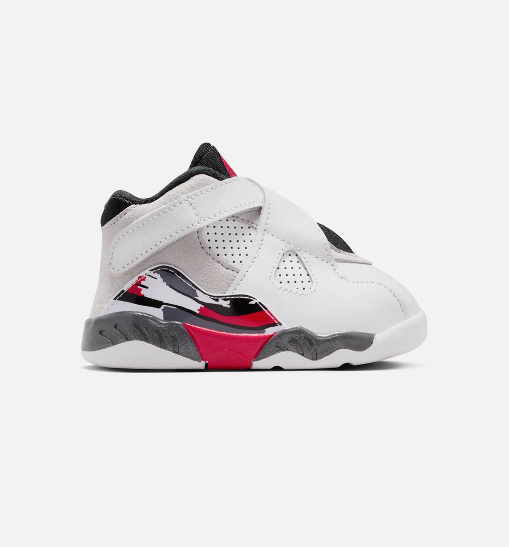 Air Jordan 8 Retro White and True Red – Infant & Toddler Lifestyle Sneaker (White / Black / True Red)