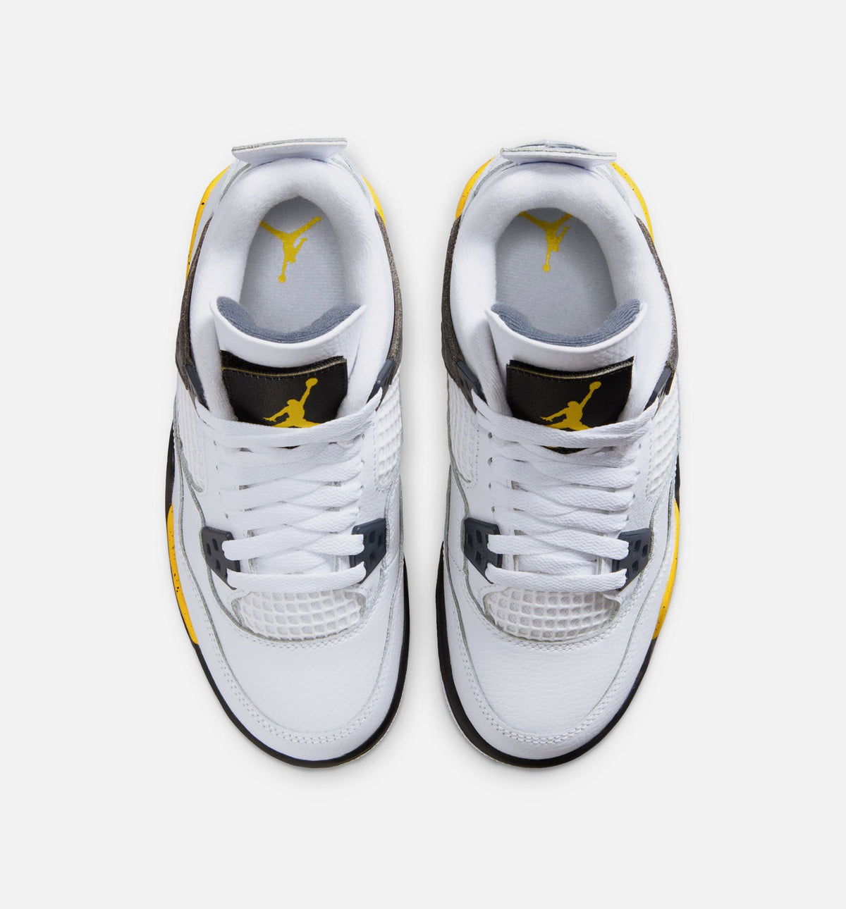 Air Jordan 4 Retro Rare Air Tour Yellow – Grade School Lifestyle Sneaker (White / Dark Blue Grey / Black / Tour Yellow)