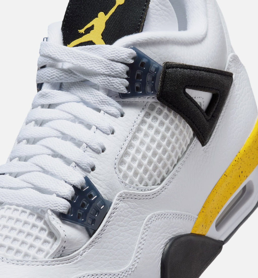 Air Jordan 4 Retro Rare Air Tour Yellow – Men's Lifestyle Sneaker (White / Dark Blue Grey / Black / Tour Yellow)