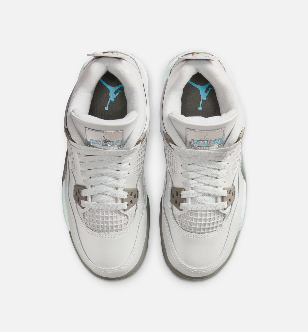 Air Jordan 4 Retro Blue Chill – Grade School Lifestyle Sneaker (Photon Dust / Blue Chill / Flat Pewter / Blue Tint)