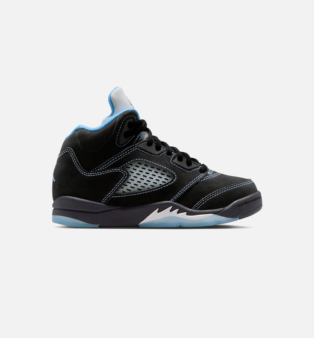 Air Jordan 5 Retro Black Carolina – Preschool Lifestyle Sneaker (Black / University Blue / White)