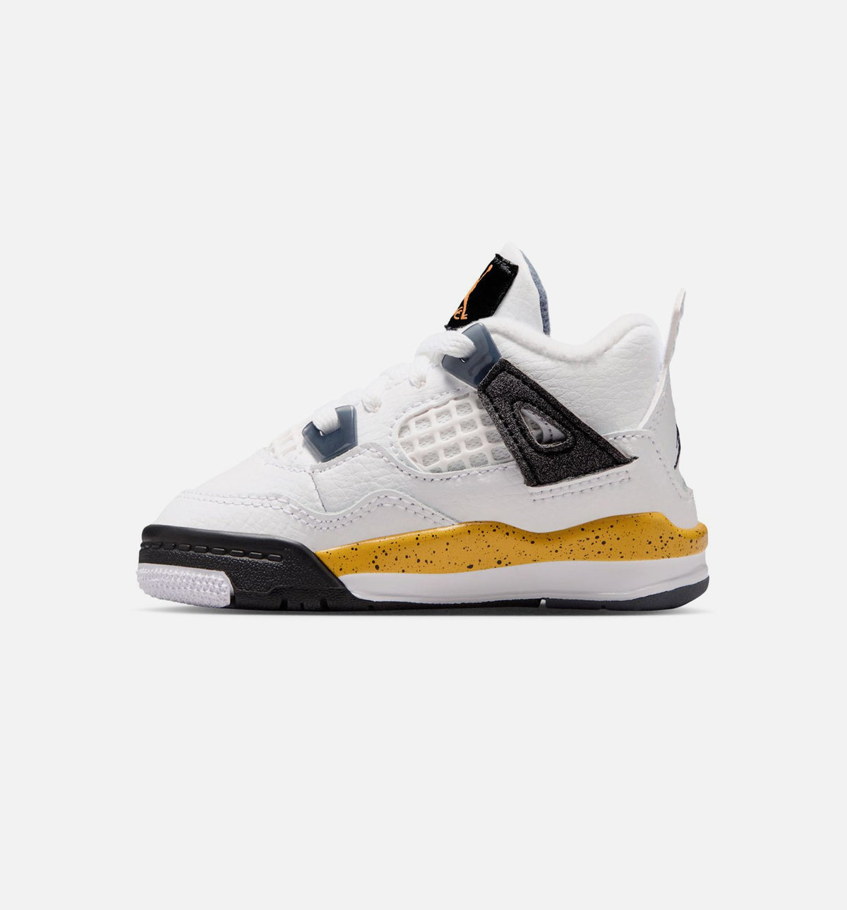 Air Jordan 4 Retro Rare Air Tour Yellow – Infant & Toddler Lifestyle Sneaker (White / Dark Blue Grey / Black / Tour Yellow)