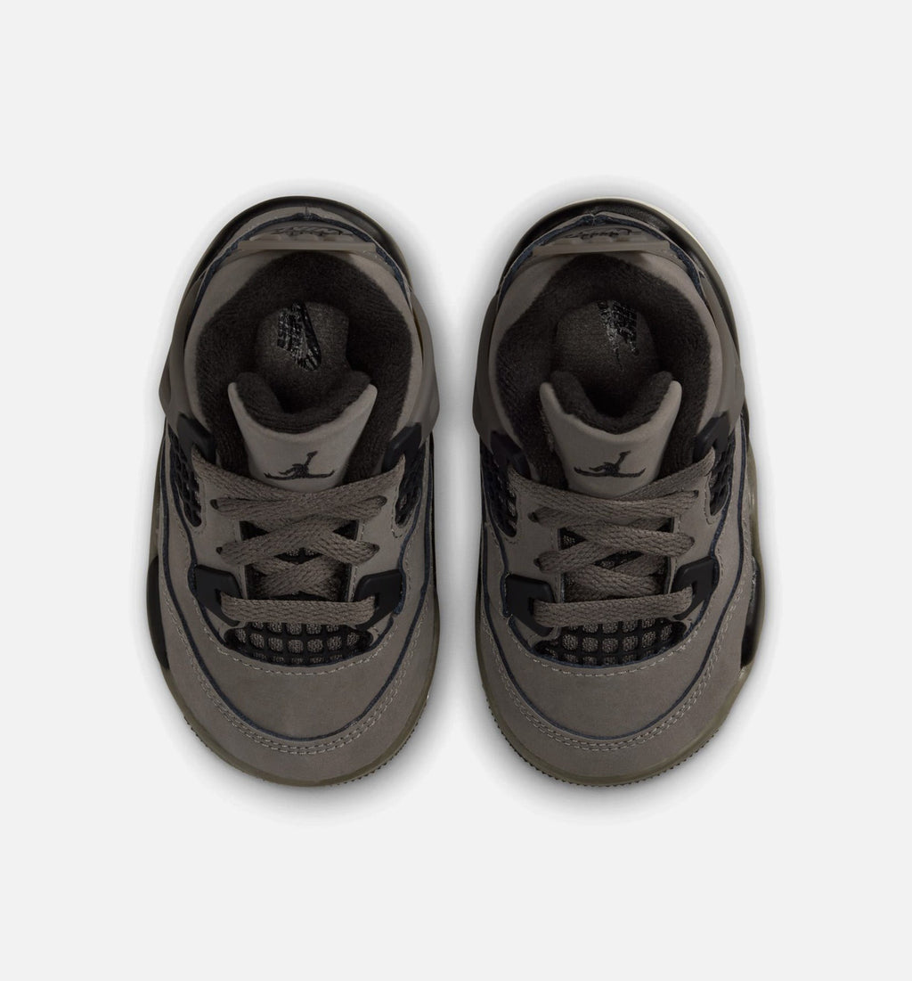 Air Jordan 4 Retro Cave Stone & Black – Infant & Toddler Lifestyle Sneaker (Cave Stone / Black / Moon Particle)
