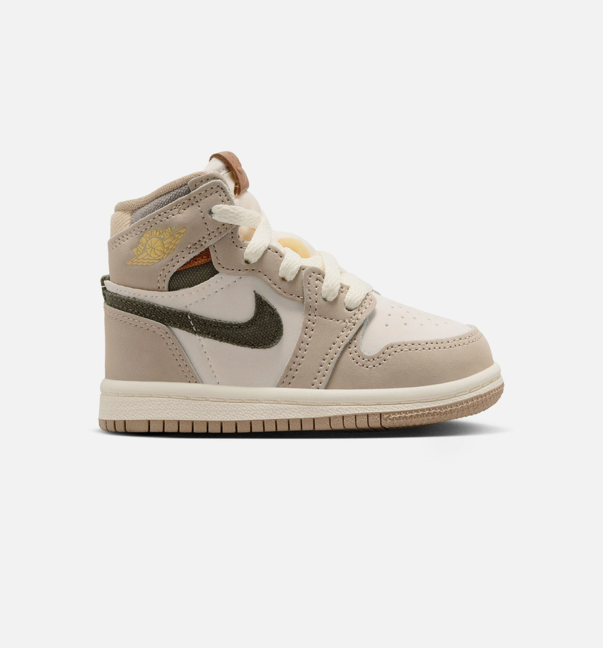 Air Jordan 1 Retro High OG – Infant & Toddler Lifestyle Sneaker (Khaki / Sail / Coconut Milk)