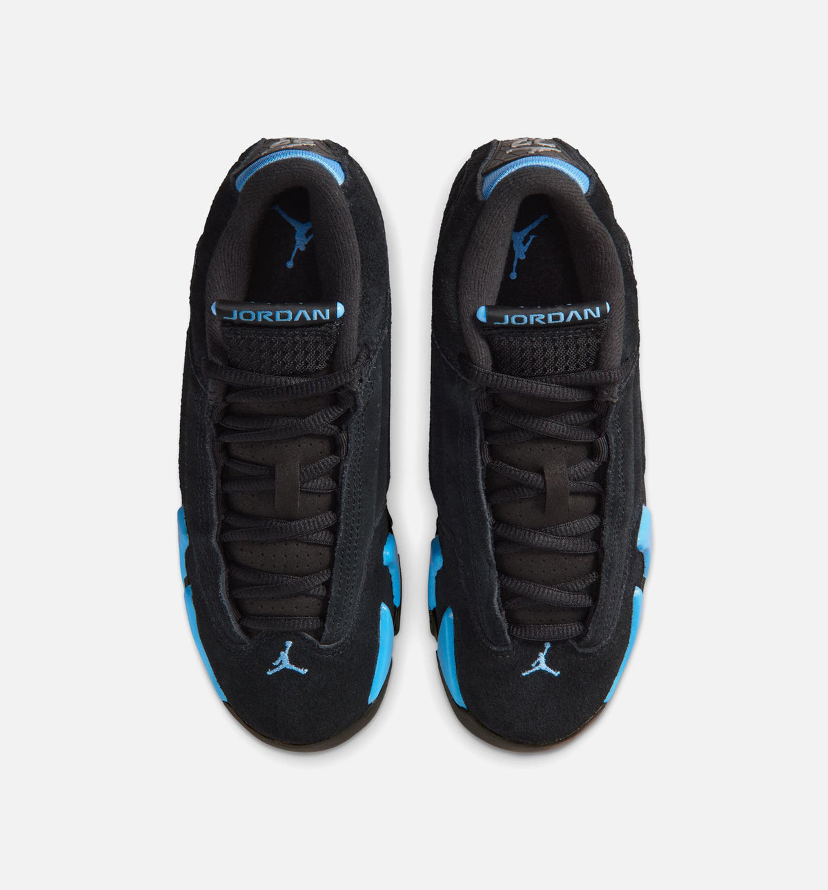Air Jordan 14 Retro Black University Blue – Grade School Lifestyle Sneaker (Black / White / University Blue)