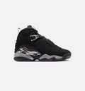 Air Jordan 8 Retro Chrome Black and Light Graphite – Grade School Lifestyle Sneaker (Black / White / Light Graphite)