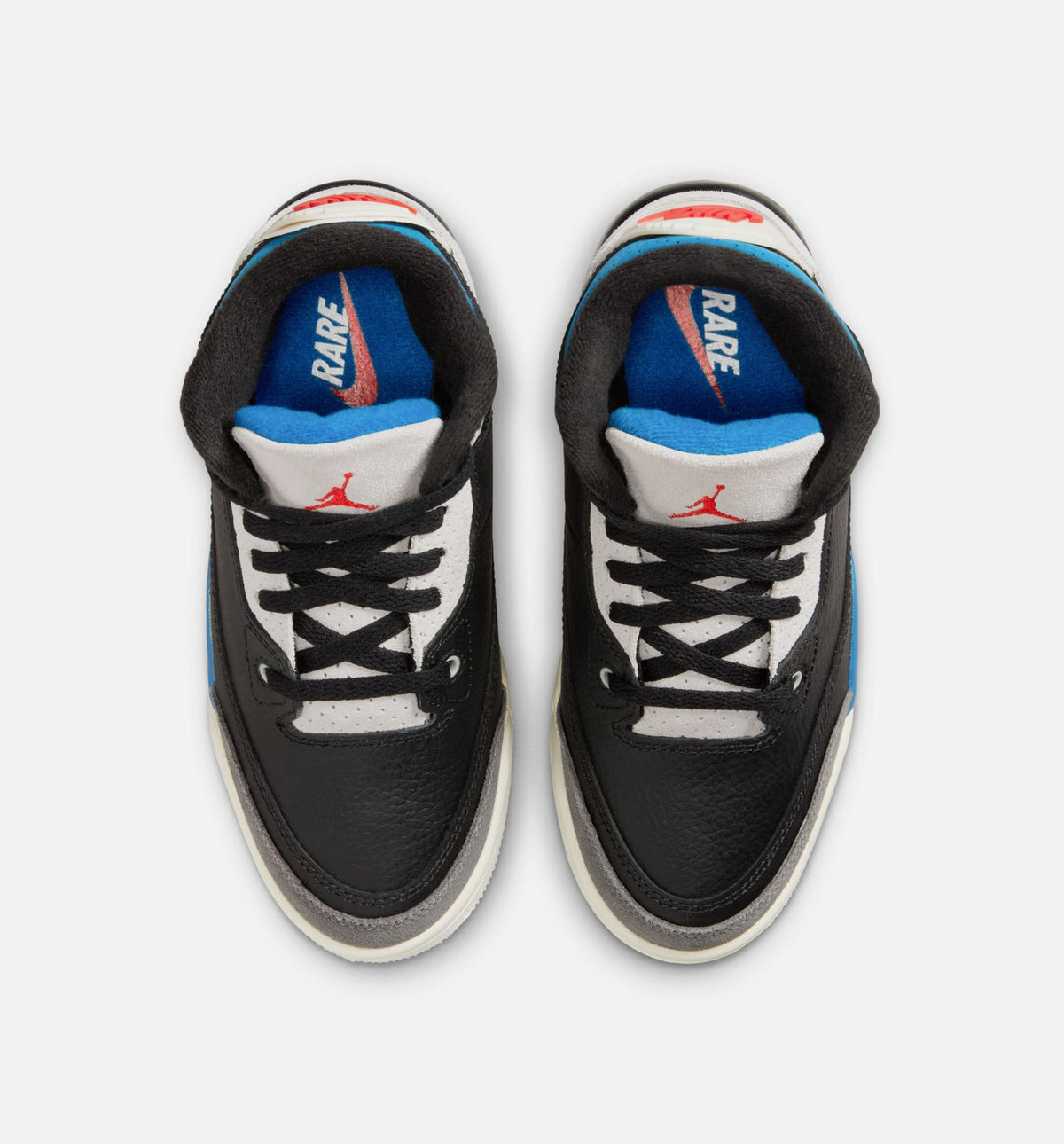 Air Jordan 3 Retro OG Rare Air – Preschool Lifestyle Sneaker (Black / Chile Red / Neutral Grey)