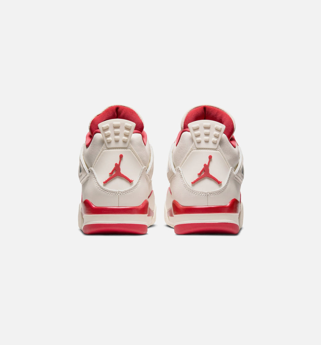 Air Jordan 4 Retro Valentine’s Day – Women's Lifestyle Sneaker (Pale Ivory / Sierra Red / Tough Red)