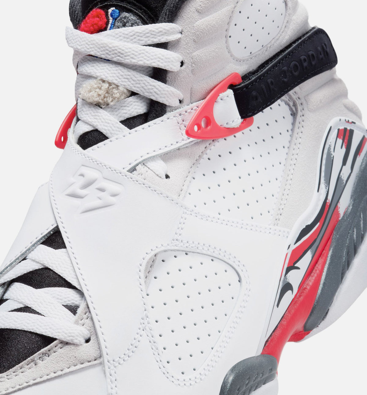 Air Jordan 8 Retro White and True Red – Men's Lifestyle Sneaker (White / Black / True Red)
