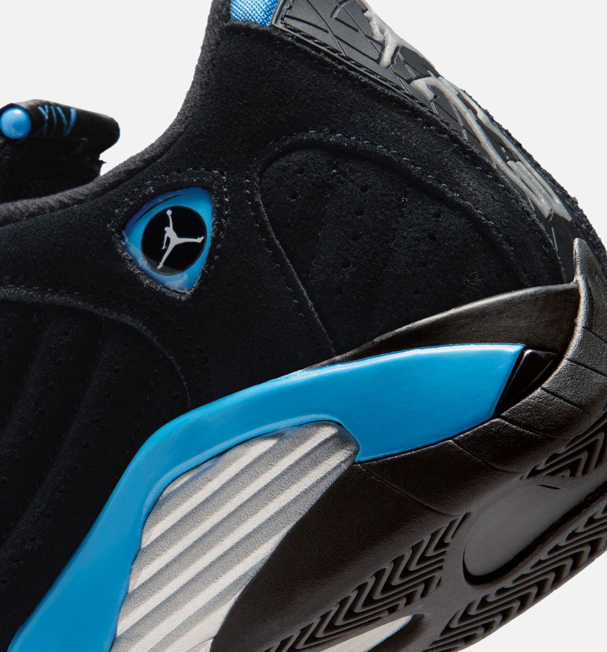 Air Jordan 14 Retro Black University Blue – Grade School Lifestyle Sneaker (Black / White / University Blue)