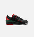 Air Jordan 2 Retro Low Christmas – Grade School Lifestyle Sneaker (Black / Fire Red / Cement Grey)