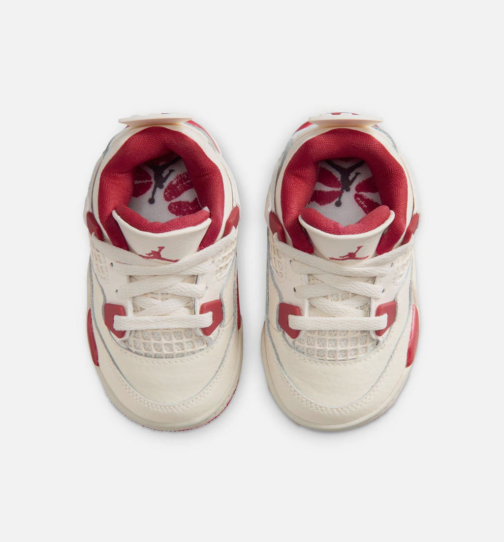 Air Jordan 4 Retro Valentine’s Day – Infant & Toddler Lifestyle Sneaker (Pale Ivory / Sierra Red / Tough Red)