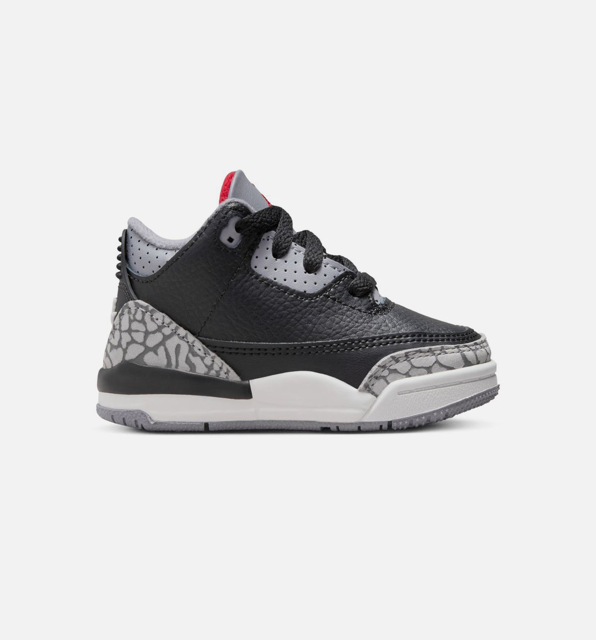 Air Jordan 3 Retro Black Cement – Infant & Toddler Lifestyle Sneaker (Black / Fire Red / Cement Grey)
