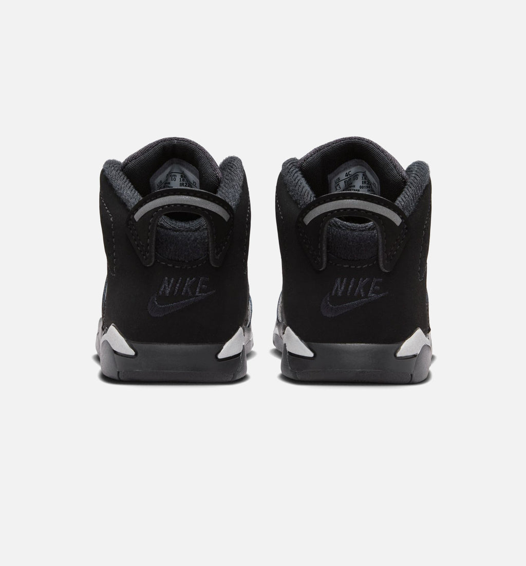 Air Jordan 6 Cap & Gown – Infant & Toddler Lifestyle Sneaker (Black / Reflective Silver / Black)