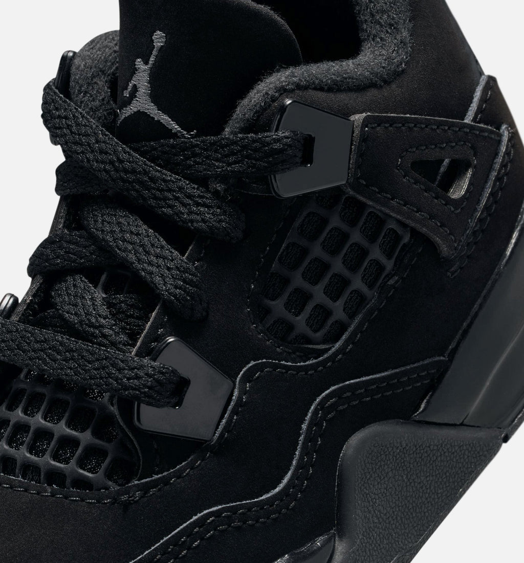 Air Jordan 4 Retro Black Cat – Infant & Toddler Lifestyle Sneaker (Black / Light Graphite)