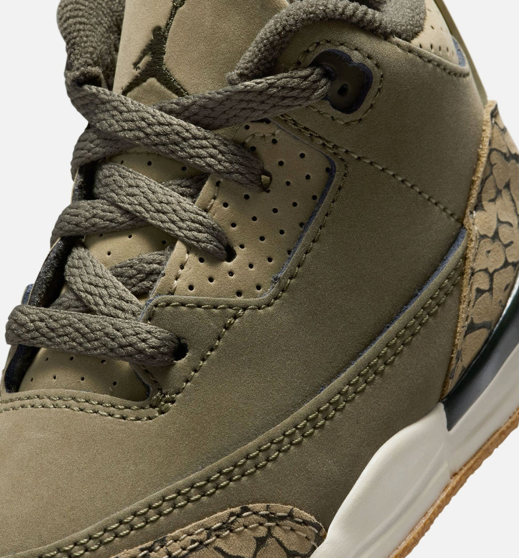 Air Jordan 3 Retro Medium Olive – Infant & Toddler Lifestyle Sneaker (Medium Olive / Sequoia / Neutral Olive / Sail)