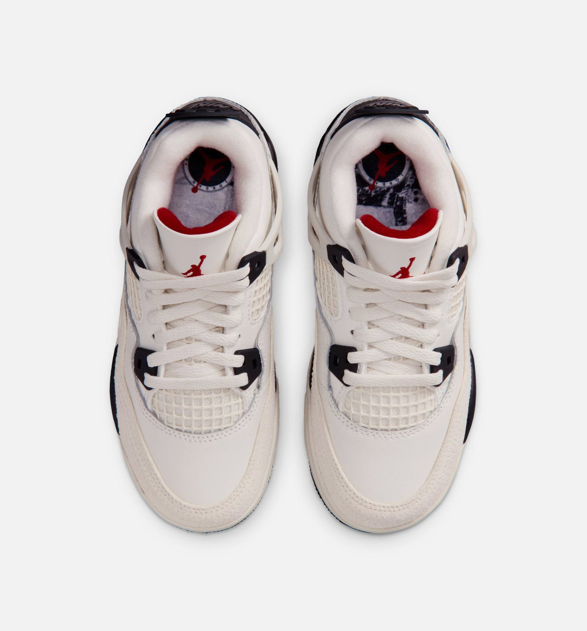 Air Jordan 4 Retro Flight Club – Preschool Lifestyle Sneaker (Sail / Black / University Red)