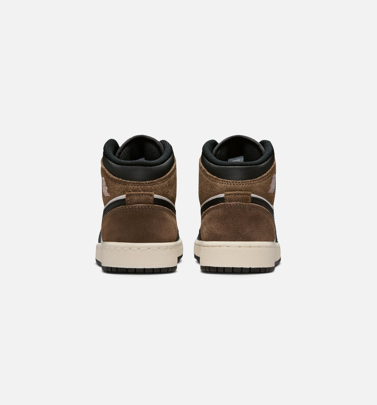 Air Jordan 1 Mid – Grade School Lifestyle Sneaker (Black / Palomino / University Red)