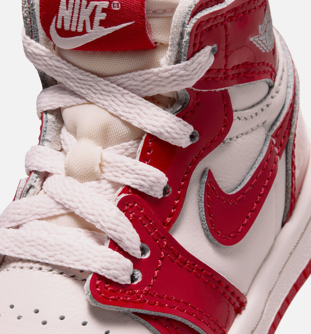 Air Jordan 1 Retro High OG Nails & Grails – Infant & Toddler Lifestyle Sneaker (University Red / Metallic Silver)